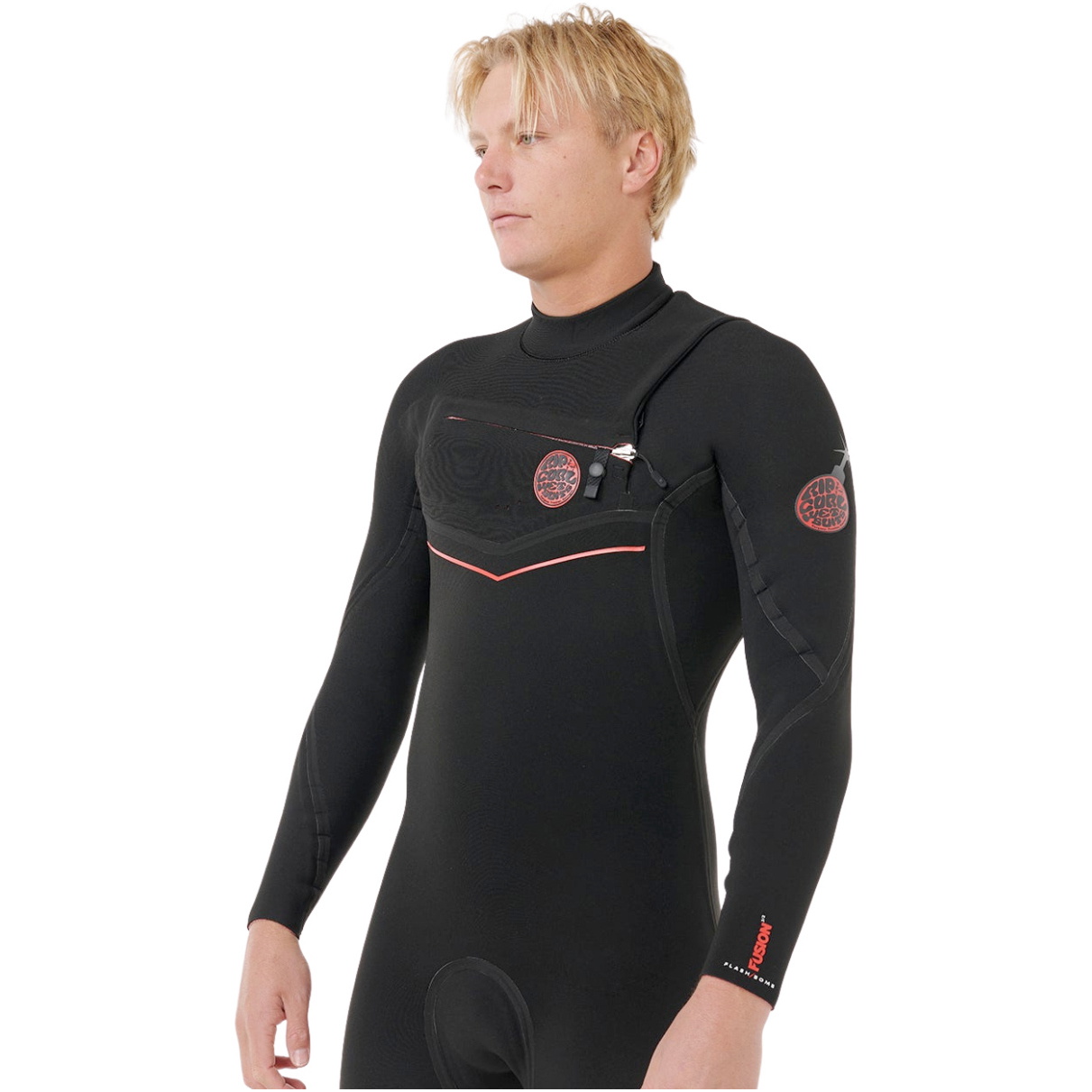 2026 Rip Curl M&auml;nner Flashbomb Fusion 4/3mm Brustrei&szlig;verschluss Neoprenanzug 176MFS - Black
